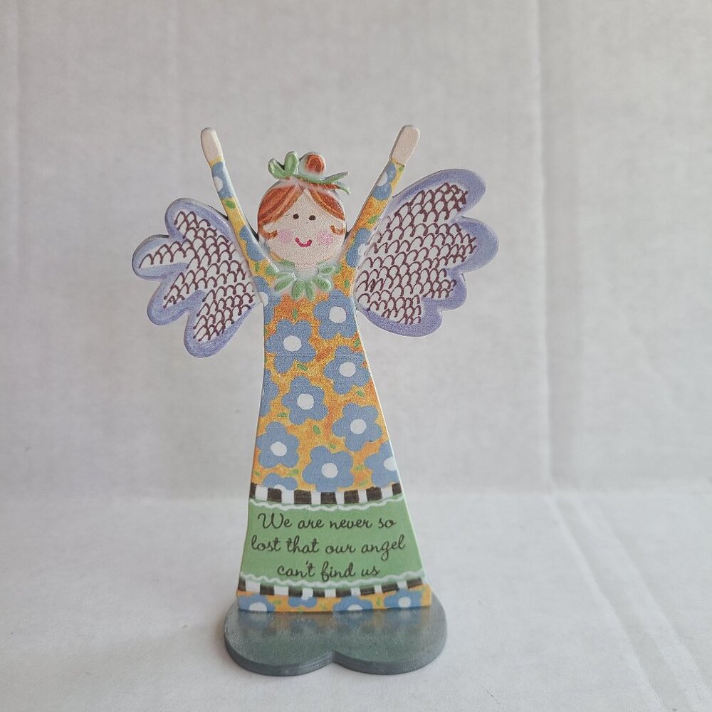 Cathedral Art Carol Eldridge Angel Figurine Floral Message Multicolor